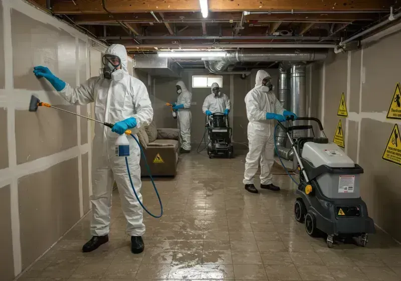 Basement Moisture Removal and Structural Drying process in Ocean Acres, NJ